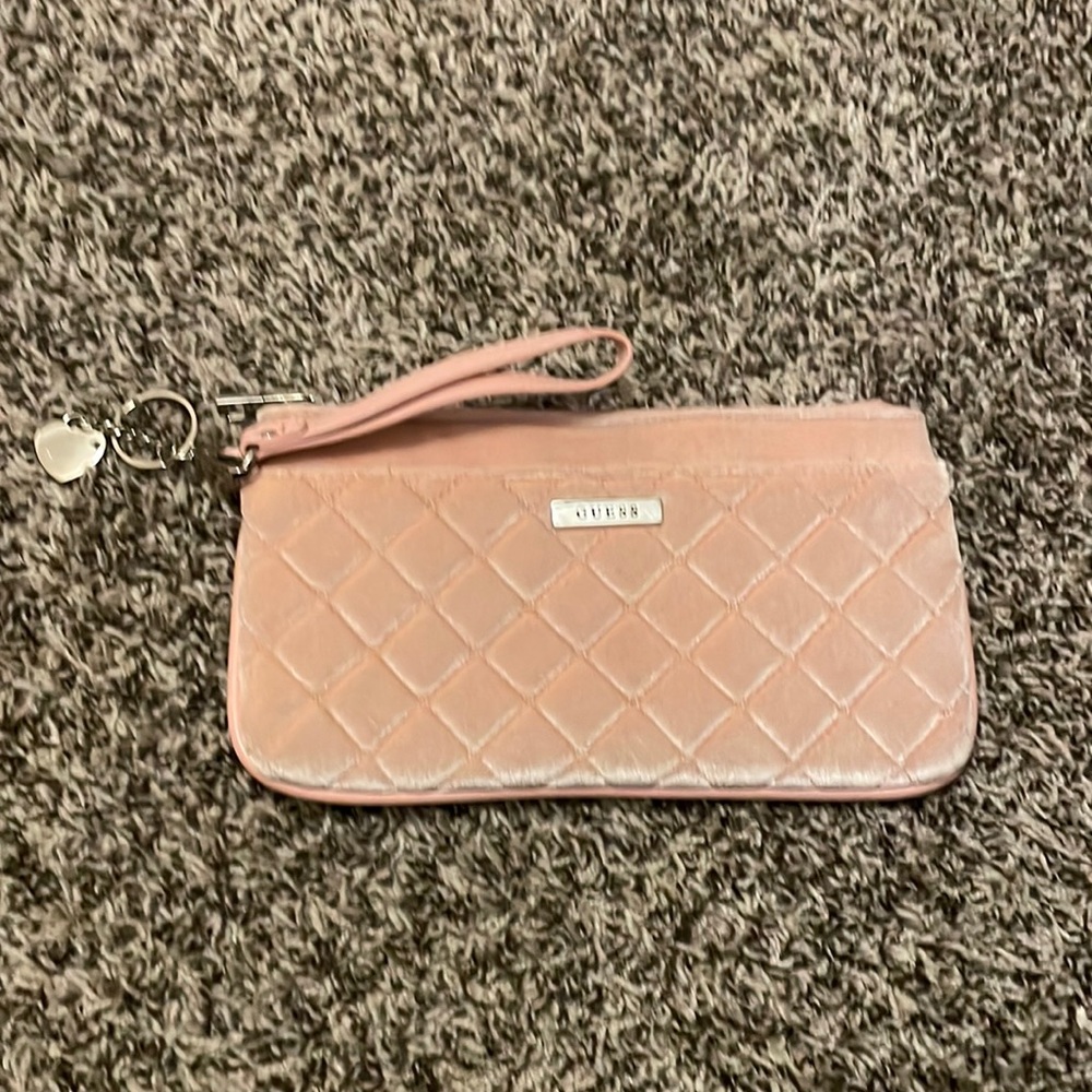Guess pink wristlet